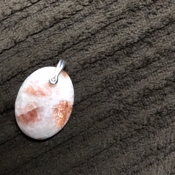 Handmade Sunstone in Quartz pendant